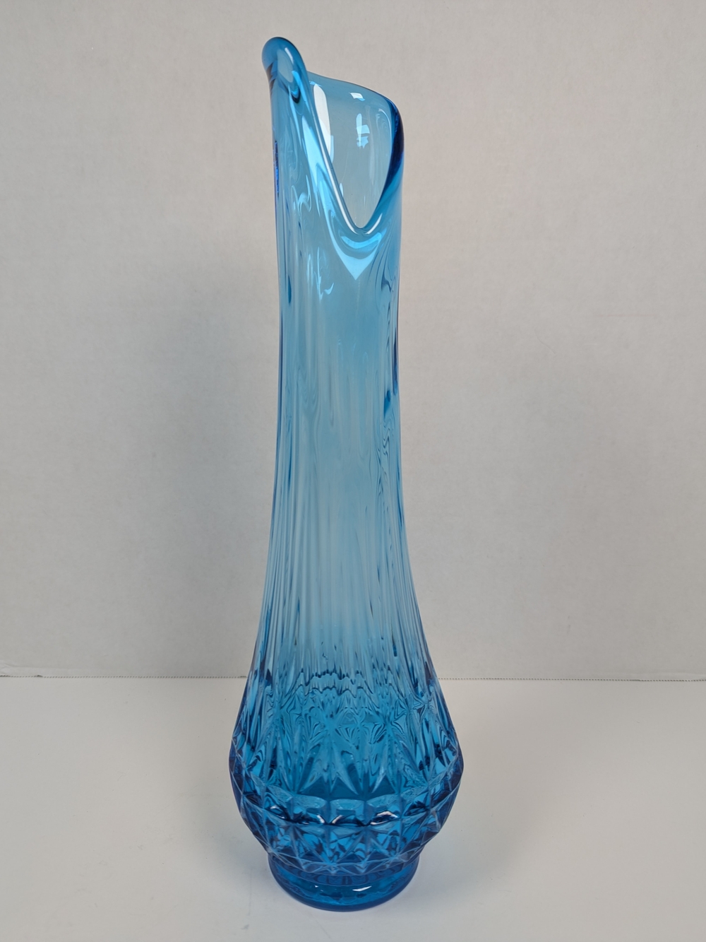 Tall Blue Glass Bud Vase - Elegant Contemporary Accent
